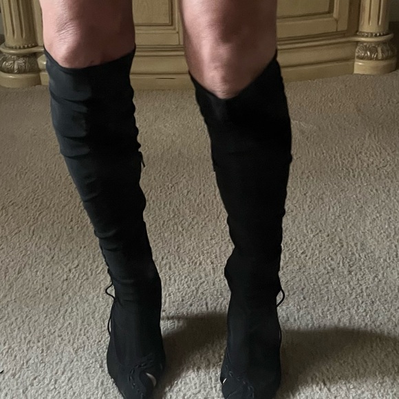 Black Spring/Summer Over The Knee Boots - Picture 6 of 14